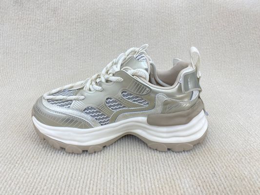 Golden Women Sneakers Authentic Leather Women'S Lace Up Sneakers