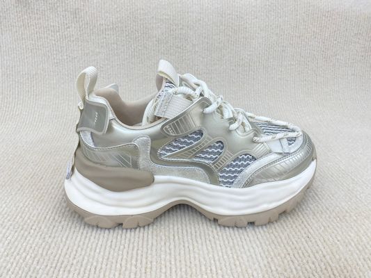 Golden Women Sneakers Authentic Leather Women'S Lace Up Sneakers