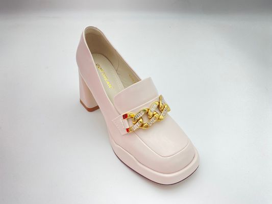 Wanita putih sepatu hak tinggi dengan sol tebal dan mudah untuk mengambil off musim panas untuk wanita