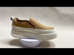 Sepatu bagel wanita dengan sol tebal dan loafers kenyamanan